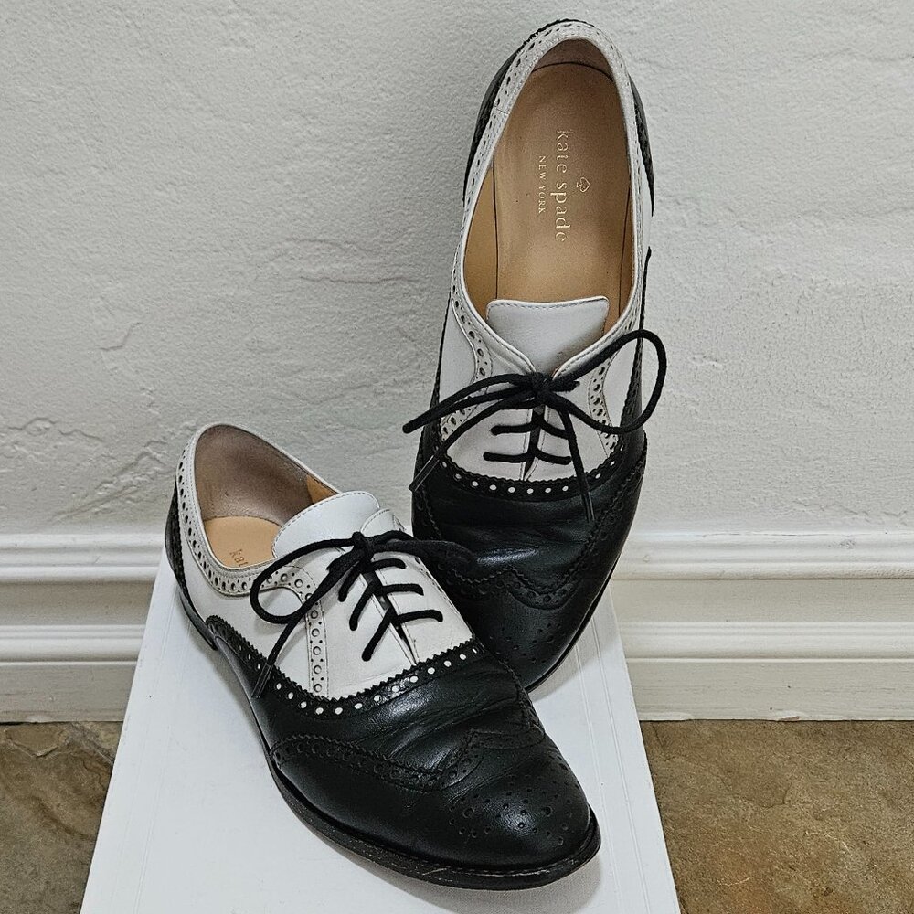 Kate Spade black & white oxfords